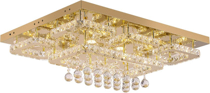 LED Crystal Rectangular Flush Mount 