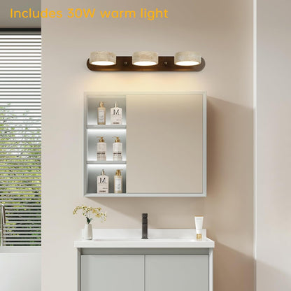 Wood Farmhouse 3-Light Bathroom Vanity Wall Lamp