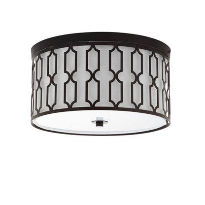 Link 3-Light Oil Rubbed Bronze 16.75 In. Metal Flush Mount