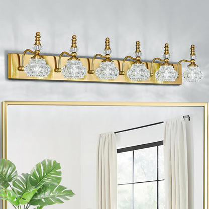 3-Light Black Crystal Bathroom Vanity Light