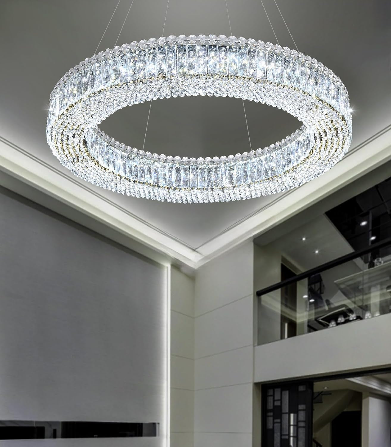 Modern Gold Crystal Ring LED Chandelier