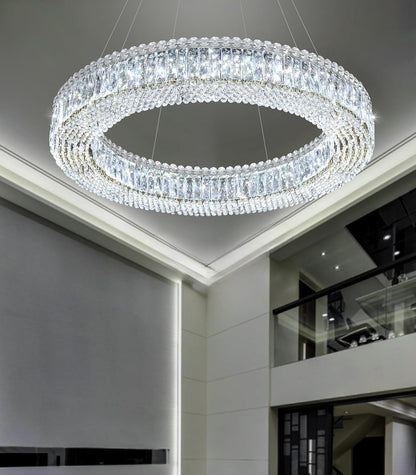 Modern Gold Crystal Ring LED Chandelier