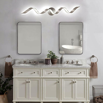 32” Dimmable Modern LED Spiral Bathroom Vanity Light