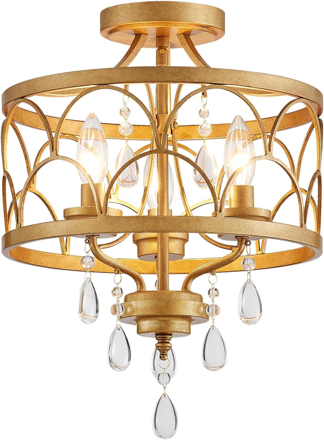 Farmhouse Rustic Crystal Ceiling Light