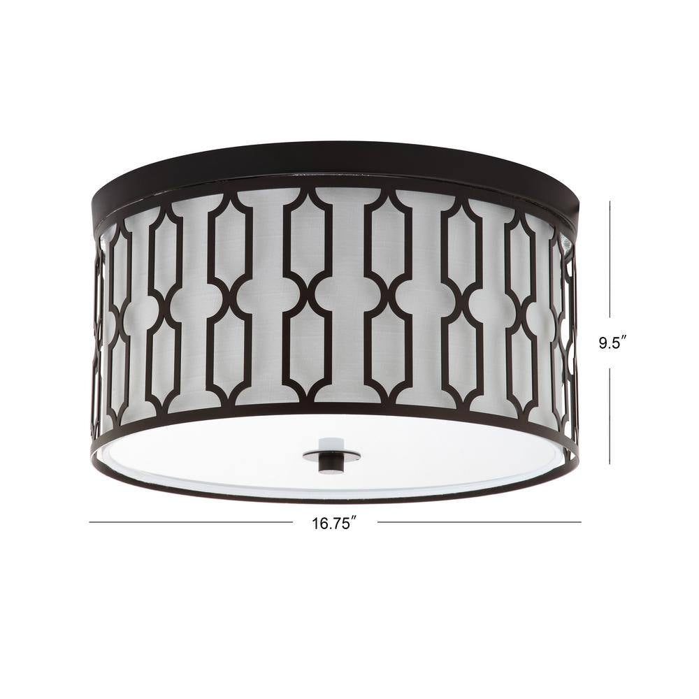 Link 3-Light Oil Rubbed Bronze 16.75 In. Metal Flush Mount