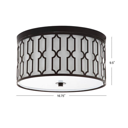 Link 3-Light Oil Rubbed Bronze 16.75 In. Metal Flush Mount