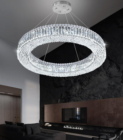 Modern Gold Crystal Ring LED Chandelier