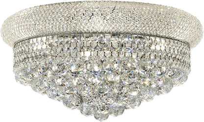 12-Light Crystal Flush Mount Chandelier Ceiling Light Fixture for Living Room Dining Room Bedroom Foyer Entryway Hallway Closet Bathroom (Gold D24)
