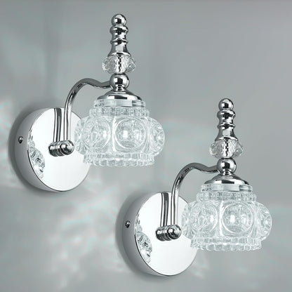 3-Light Black Crystal Bathroom Vanity Light