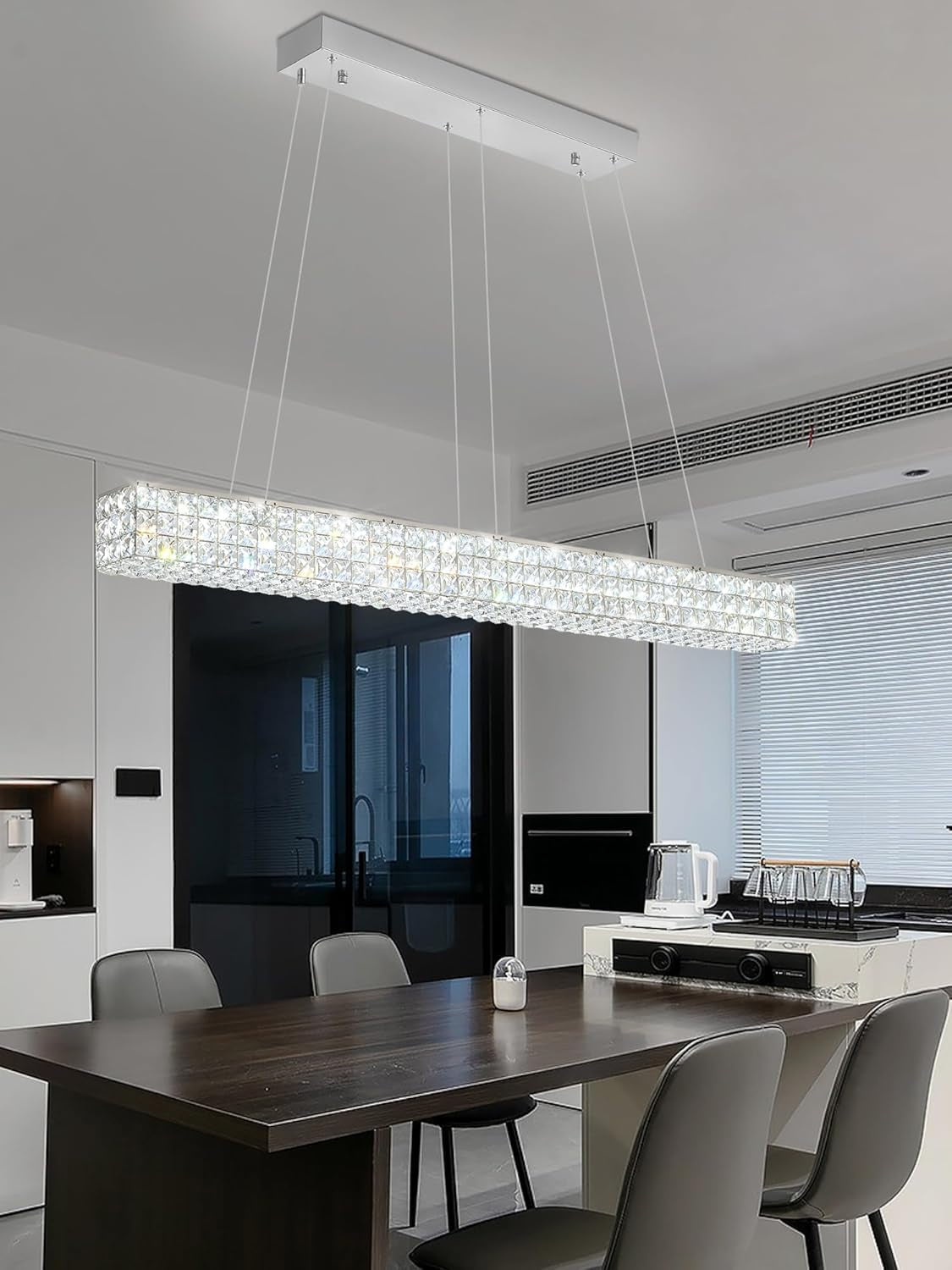 40” Modern Crystal Ring Chandelier