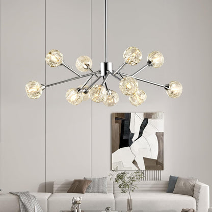 9-Light Gold Sputnik Crystal Chandelier
