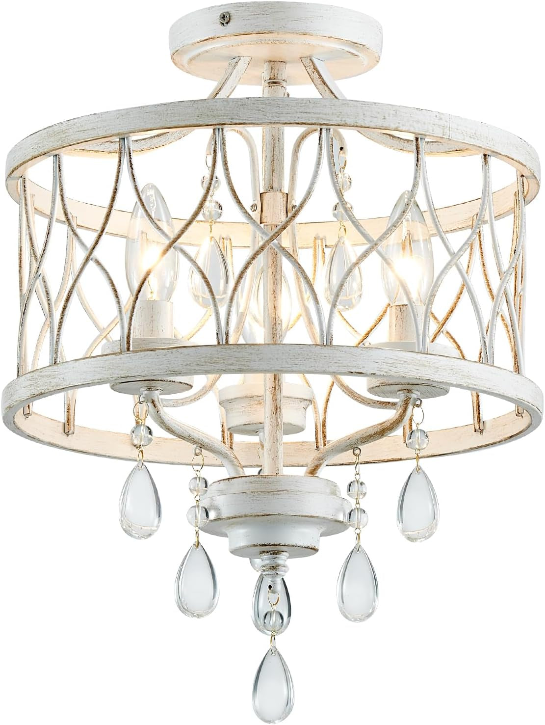 Farmhouse Rustic Crystal Ceiling Light