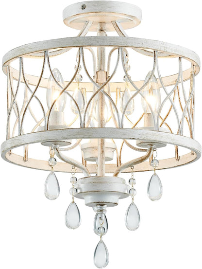 Farmhouse Rustic Crystal Ceiling Light