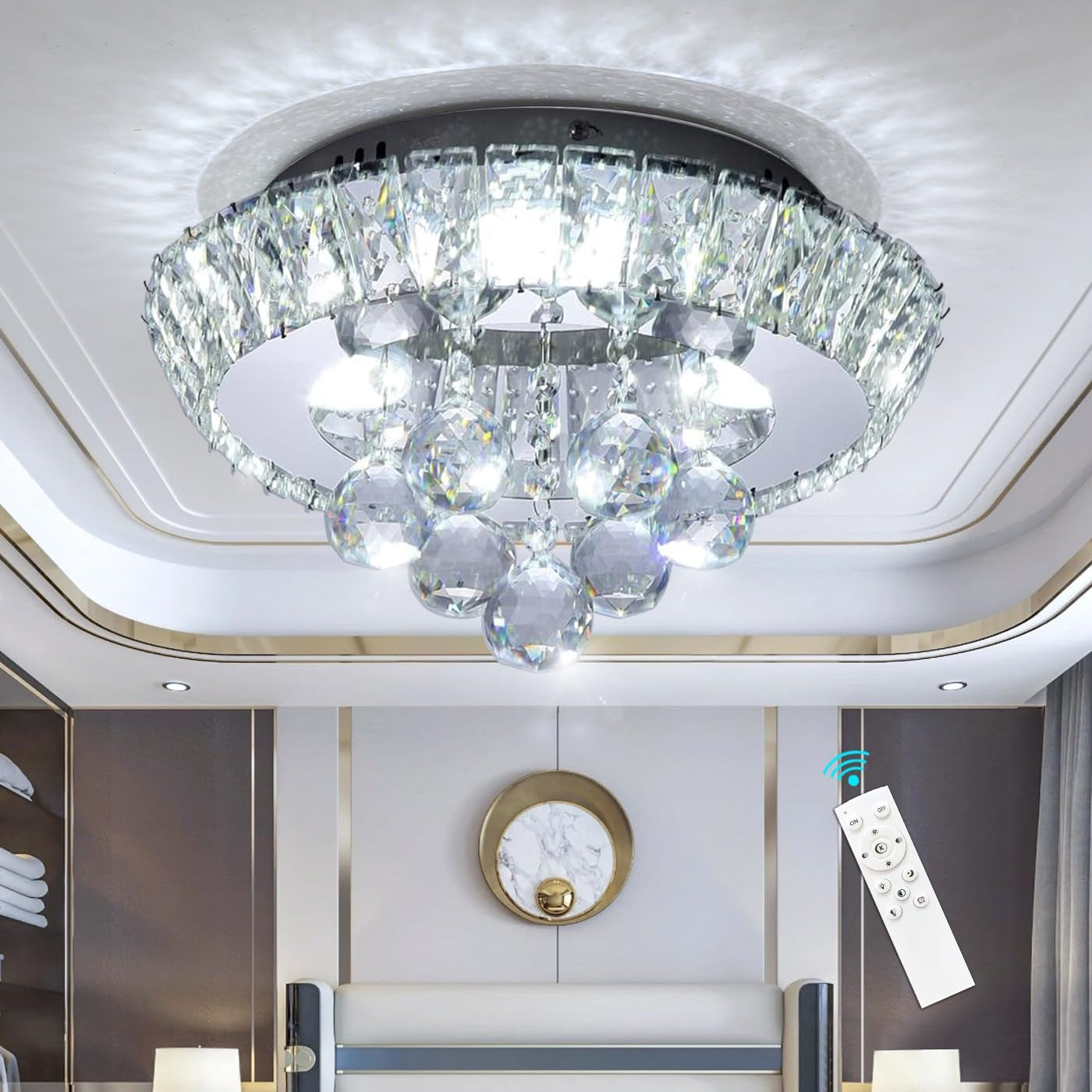Modern Glam 24" Crystal Chandelier – Gold Finish