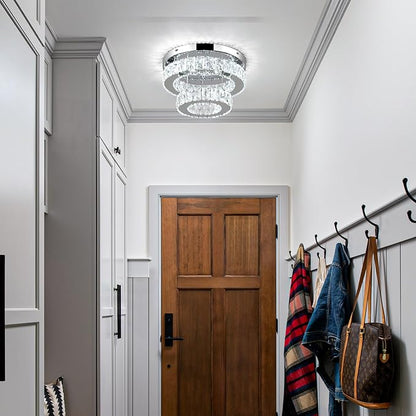 7.9" LED Crystal Flush Mount Light – 16W Cool White