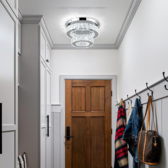 7.9" LED Crystal Flush Mount Light – 16W Cool White
