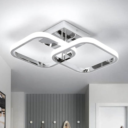 Gold Square LED Ceiling Light – 6000K, Modern