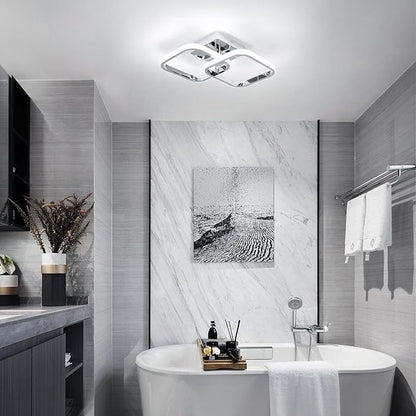 Gold Square LED Ceiling Light – 6000K, Modern