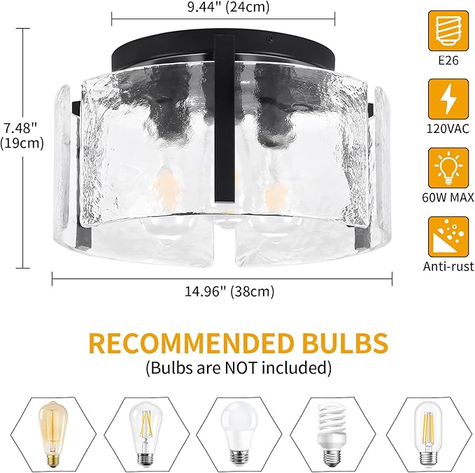 15" Gold Semi Flush Ceiling Light – 3-Light