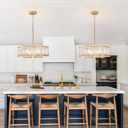 Brushed Glass Style 6 Light Ceiling Drum 