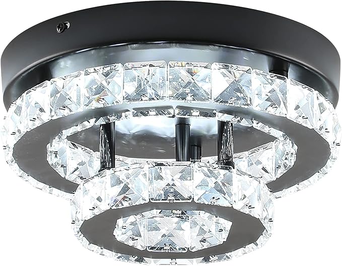 Crystal LED Flush Mount Double Ring style