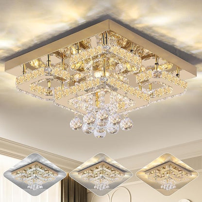 LED Crystal Rectangular Flush Mount 