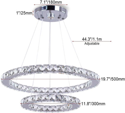 LED Modern Crystal Chandelier White