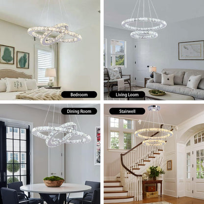 LED Modern Crystal Chandelier White
