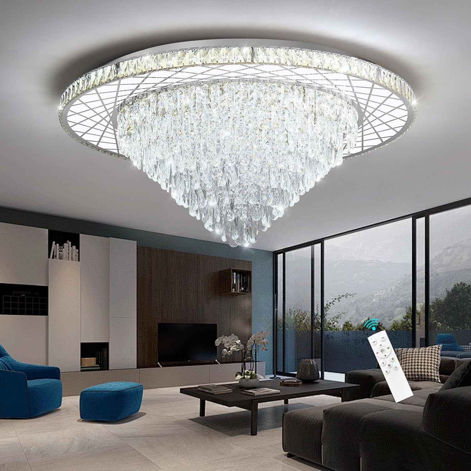 Modern Glam 24" Crystal Chandelier – Gold Finish