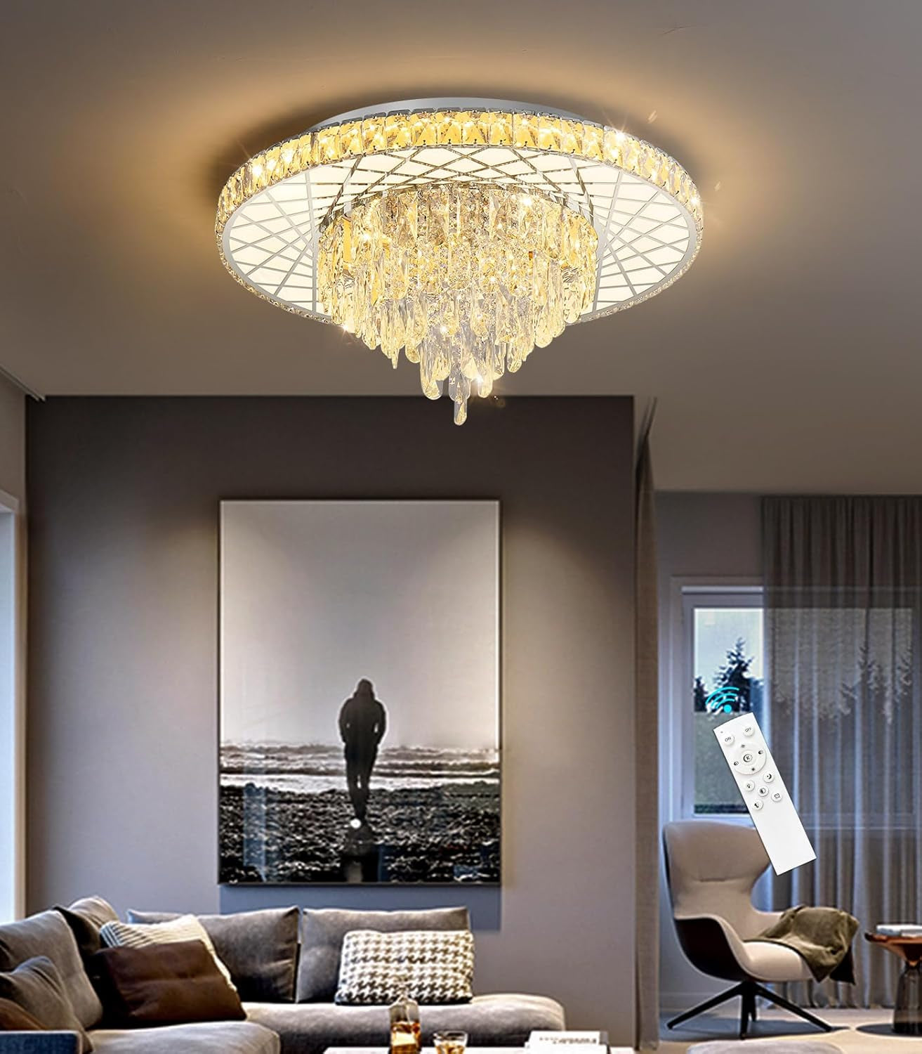 Modern Glam 24" Crystal Chandelier – Gold Finish