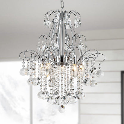 Gold Crystal Flush Mount Chandelier