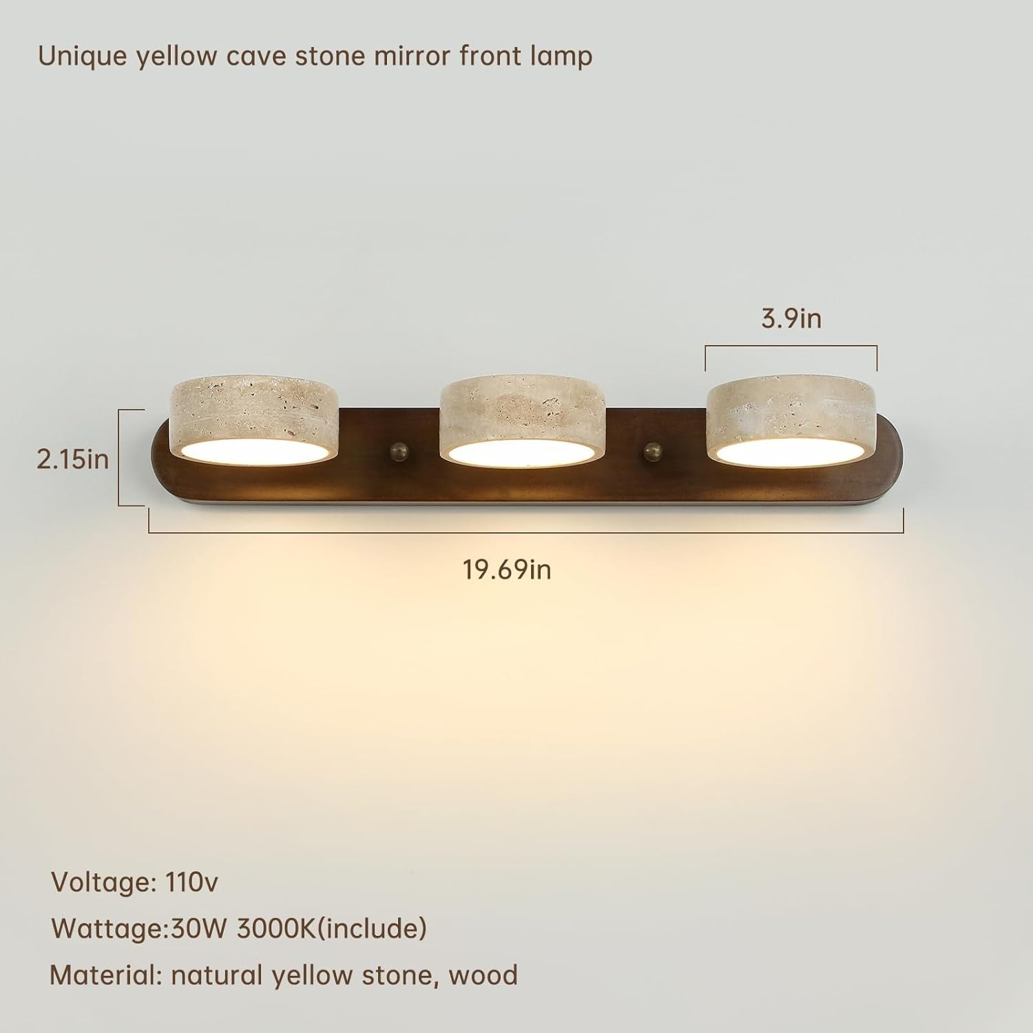 Wood Farmhouse 3-Light Bathroom Vanity Wall Lamp