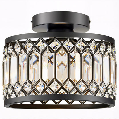 9" Crystal Semi Flush Mount Ceiling Light