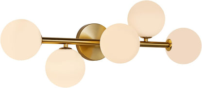 5-Light Gold Bathroom Vanity Light Fixture