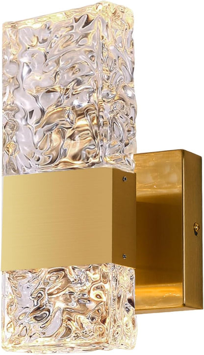 4-Light Brushed Nickel Crystal LED Bathroom Vanity Light