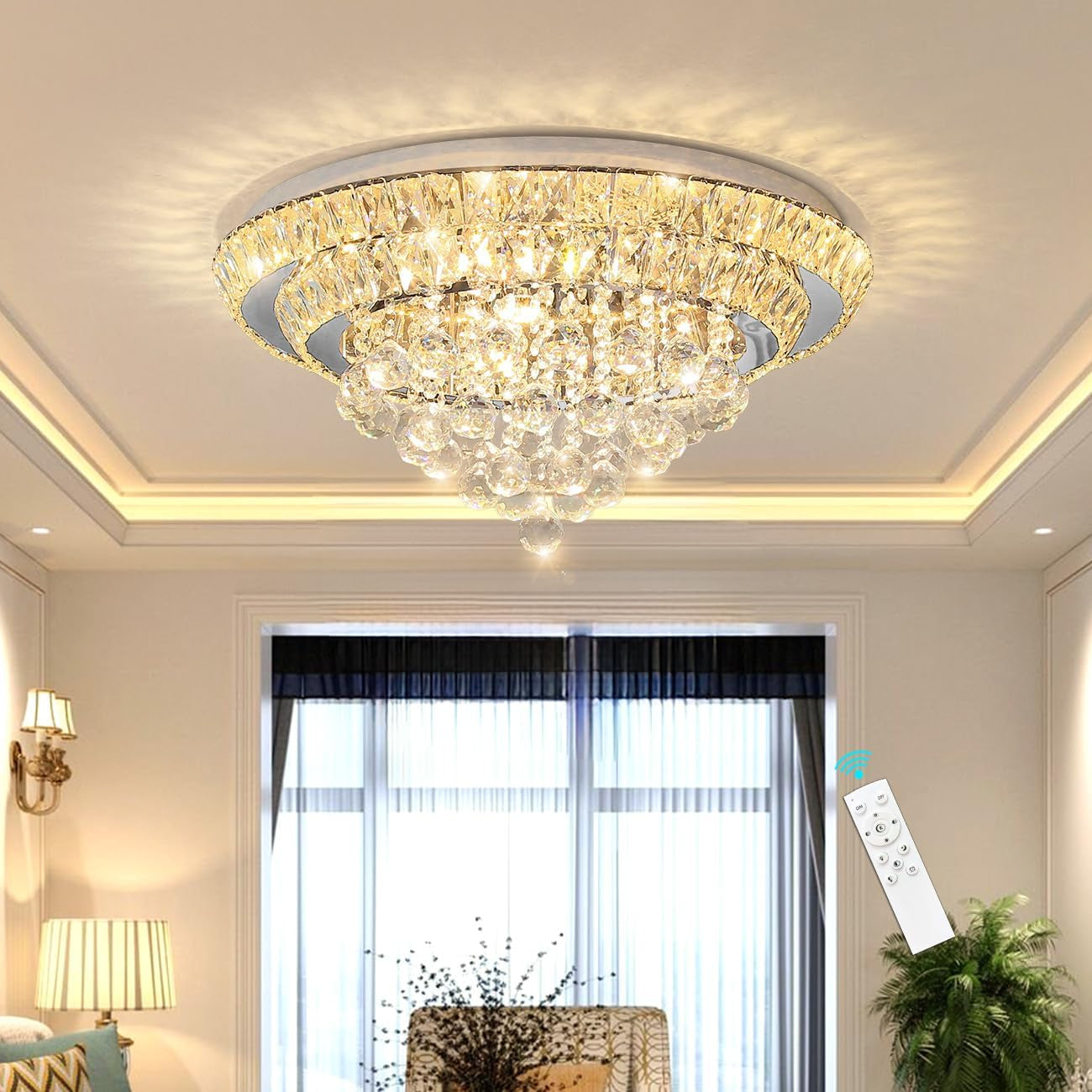 Modern Glam 24" Crystal Chandelier – Gold Finish
