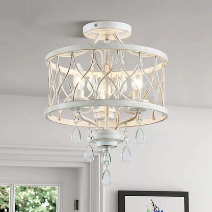 Farmhouse Rustic Crystal Ceiling Light