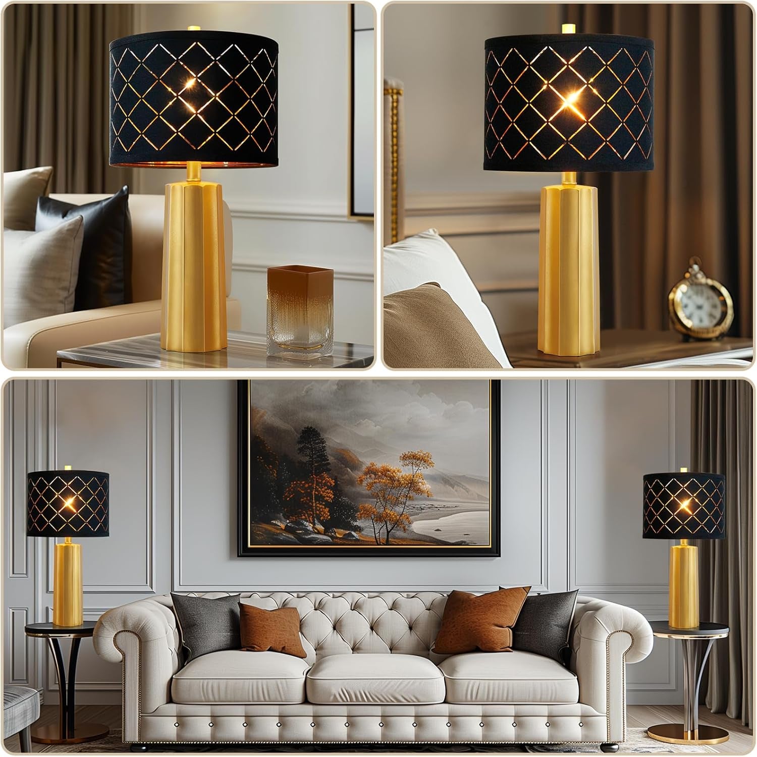 24” Modern Table Lamp Set of 2 – Gold