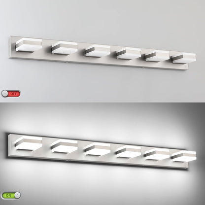 6-Light Brushed Nickel LED Bathroom Vanity Light