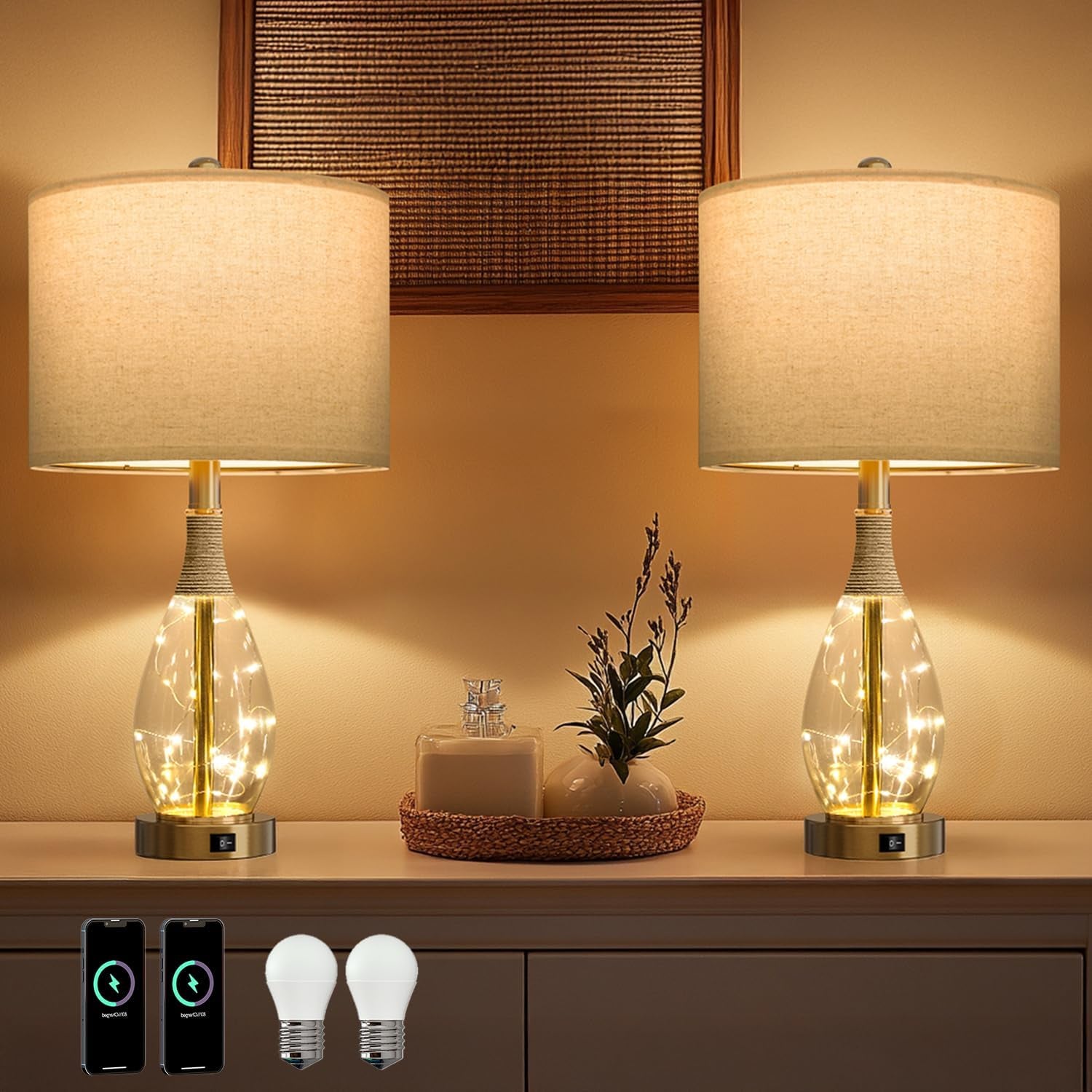 23" USB Table Lamp Set of 2 – Modern Farmhouse