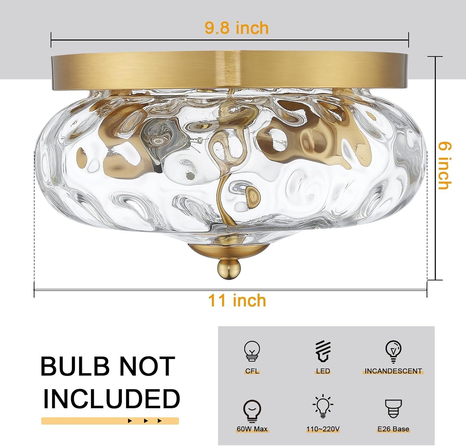 Gold Flush Mount Ceiling Light Fixture