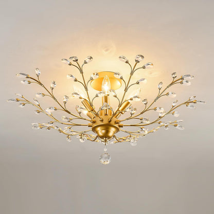 5-Light Bronze Vintage Crystal Chandelier