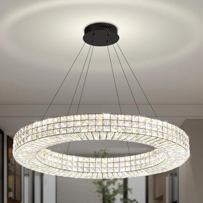 40” Modern Crystal Ring Chandelier