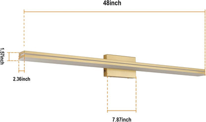 48" LED Gold Vanity Light – Dimmable & Modern