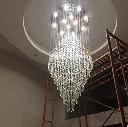 Modern Crystal Raindrop Chandelier 59" Foyer