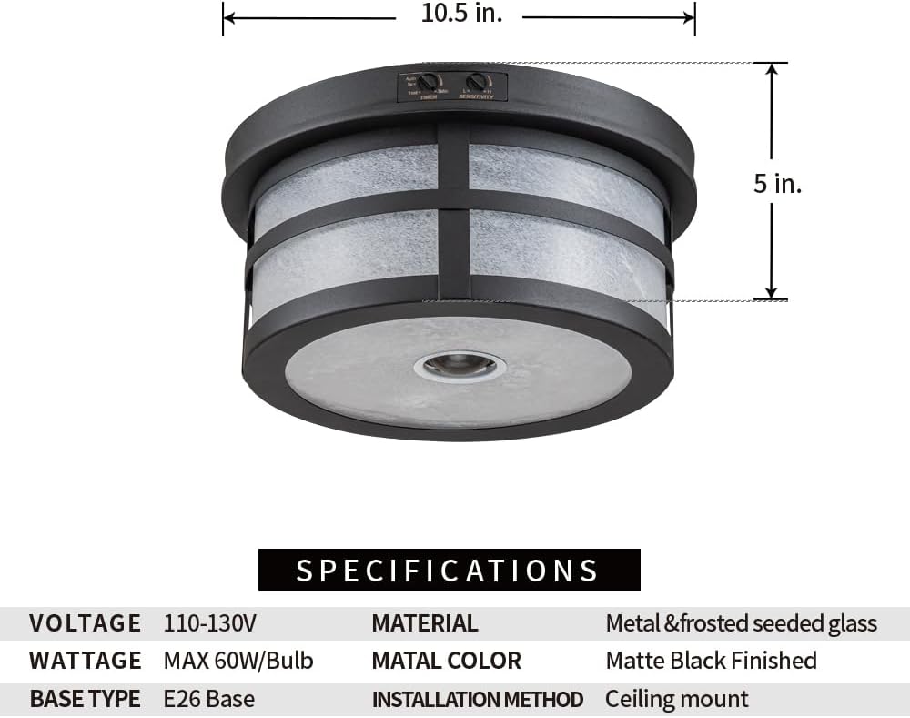 Motion Sensor Outdoor Ceiling Light – 2-Light