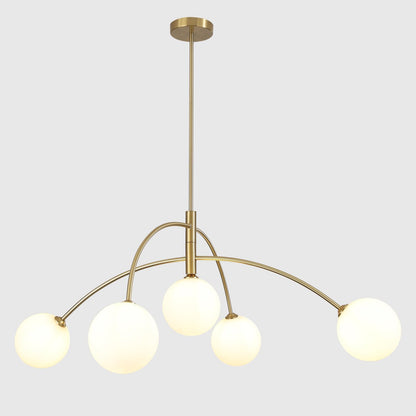 5-Light Gold Sputnik Ceiling Chandelier