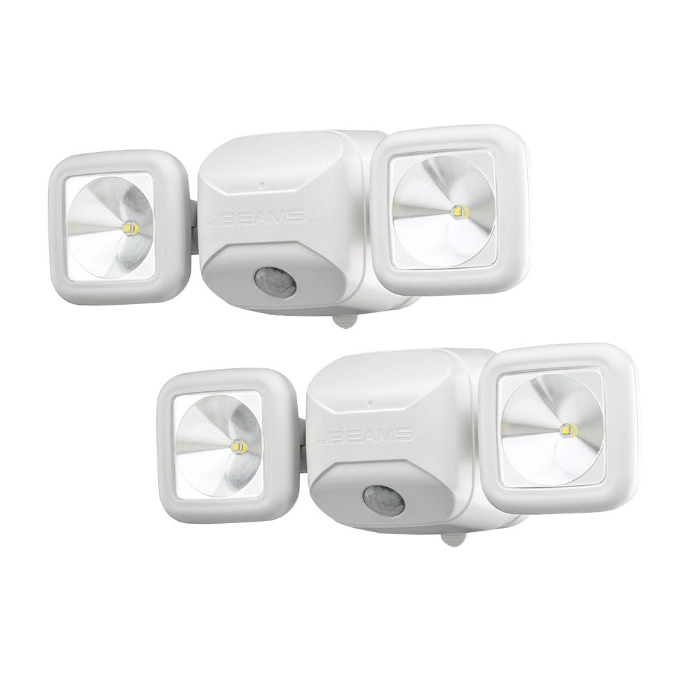 2-Pack Beams MB3000 Wireless LED Dual Head Spotlights – White Finish