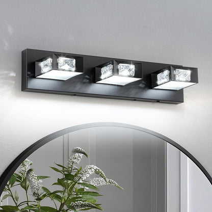 28” 4-Light Brushed Nickel Crystal LED Bathroom Vanity Light
