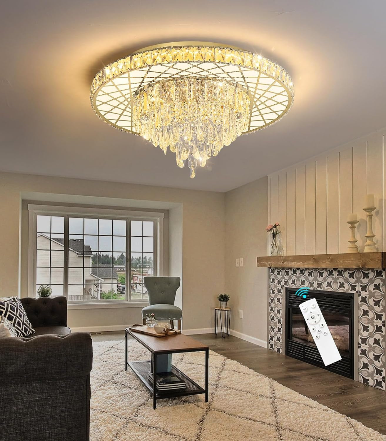Modern Glam 24" Crystal Chandelier – Gold Finish